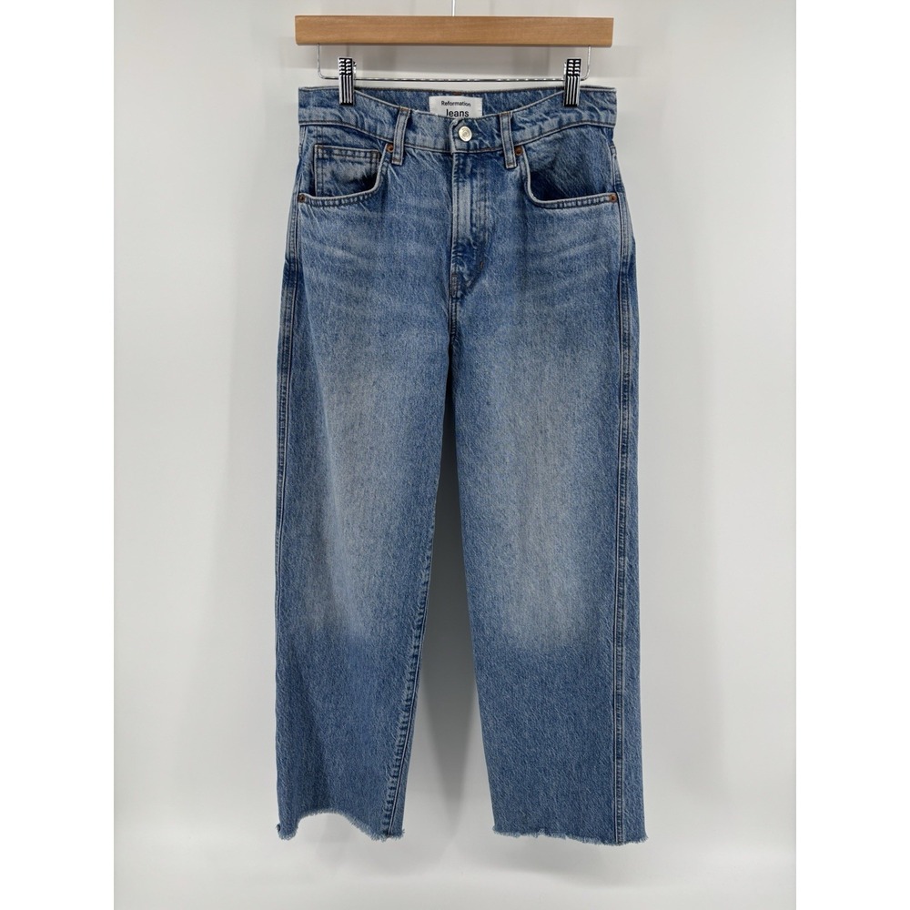 Reformation Val 90s Mid Rise Straight Jeans Sz 26 Colorado Wash